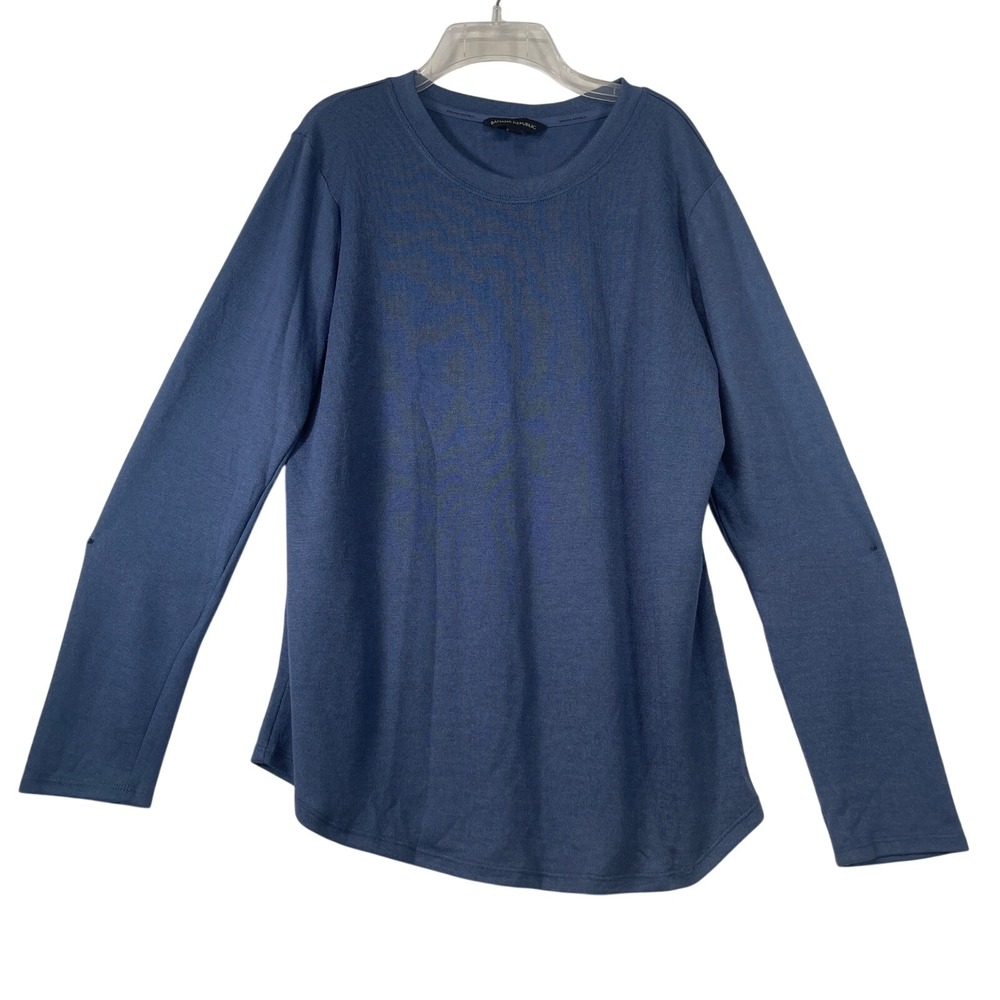 Banana‎ Republic Men's Blue Long Sleeve Knit Top Casual Shirt Large